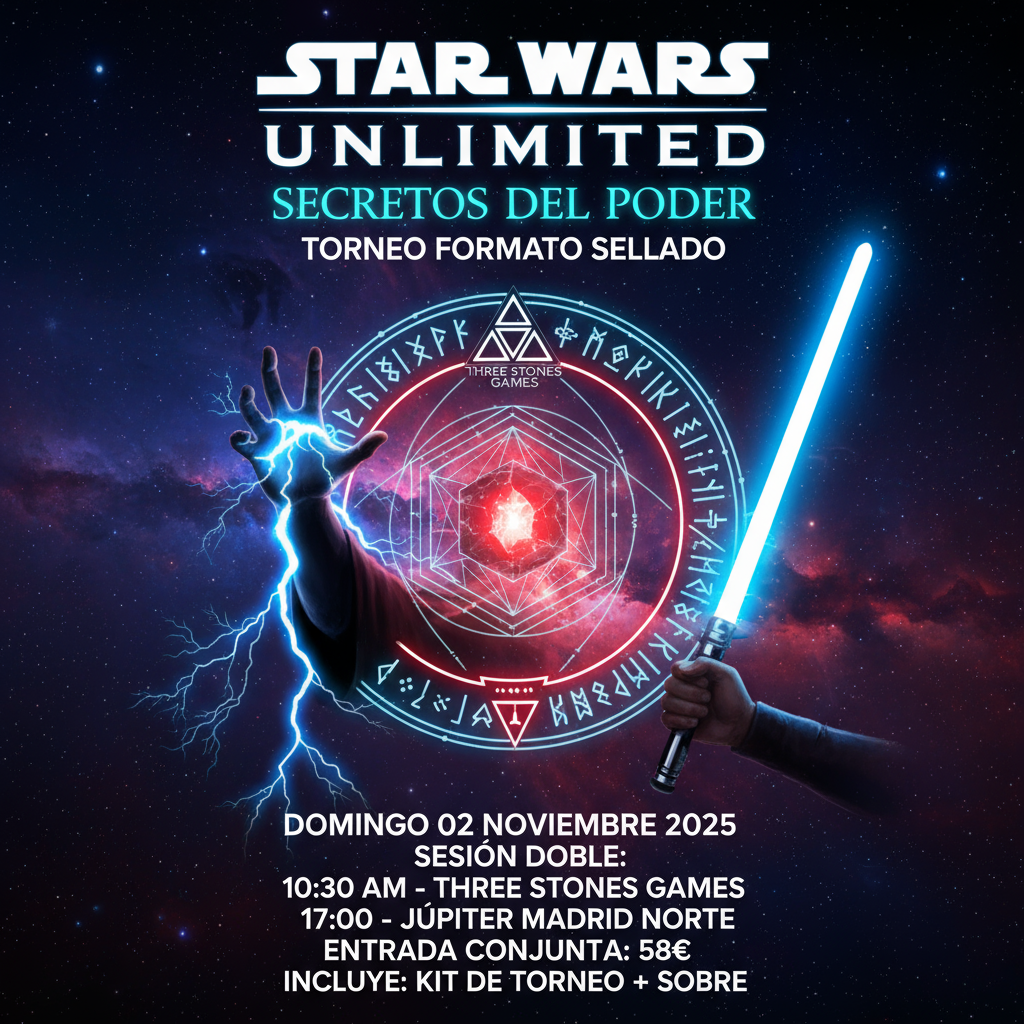 ¡Torneo Star Wars Unlimited: Secretos del Poder - Sesión Doble el 02 de Noviembre!