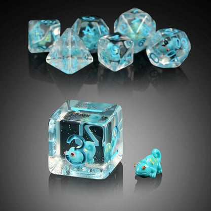 Resin Dice Set Chameleon - Set de 7 Dados de Resina con Camaleón