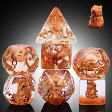 Resin Dice Set Capybara - Set de 7 Dados de Resina con Capibara