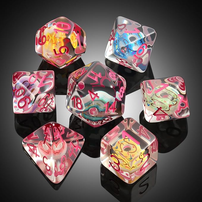 Resin Dice Set Donut - Set de 7 Dados de Resina Temática Donuts