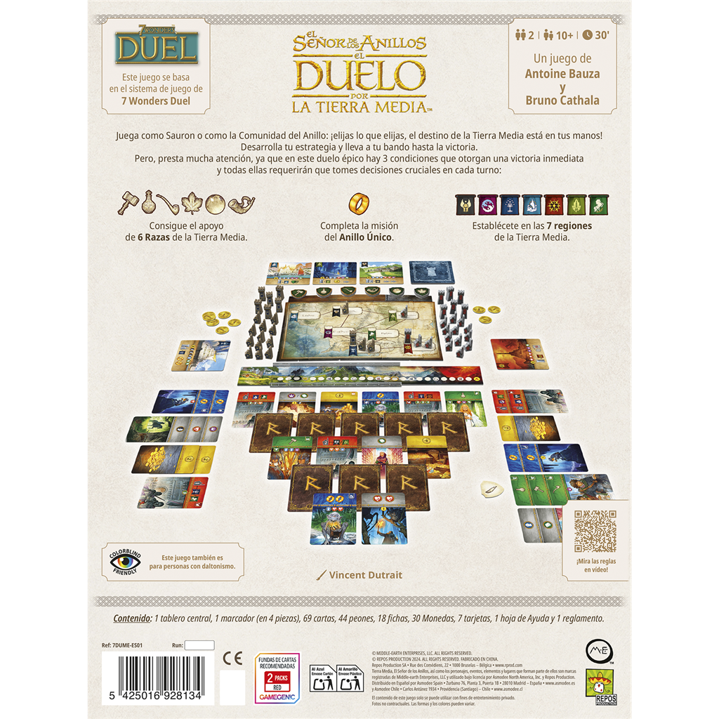 El Señor de los Anillos: Duelo por la Tierra Media - Juego de Mesa Estratégico