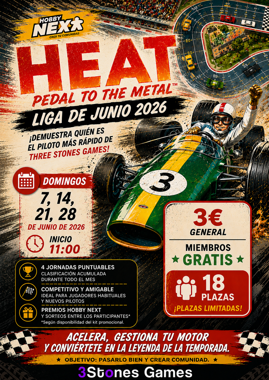 Liga HEAT Junio 2026 | Three Stones Games | Hobby Next