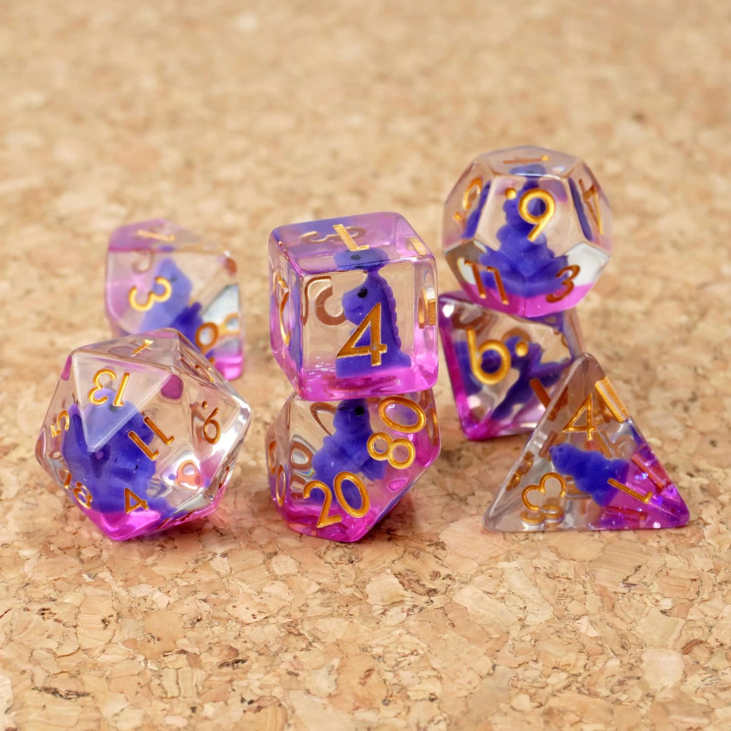 Resin Dice Set T-Rex - Set de 7 Dados de Resina con Tiranosaurio Rex