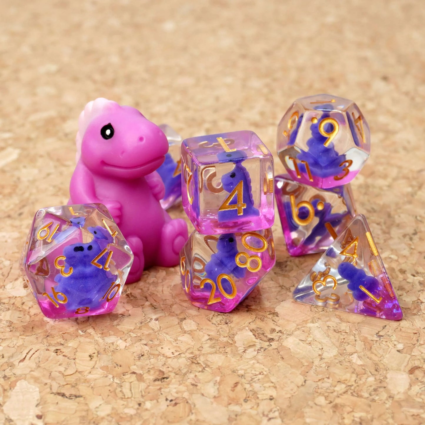 Resin Dice Set T-Rex - Set de 7 Dados de Resina con Tiranosaurio Rex