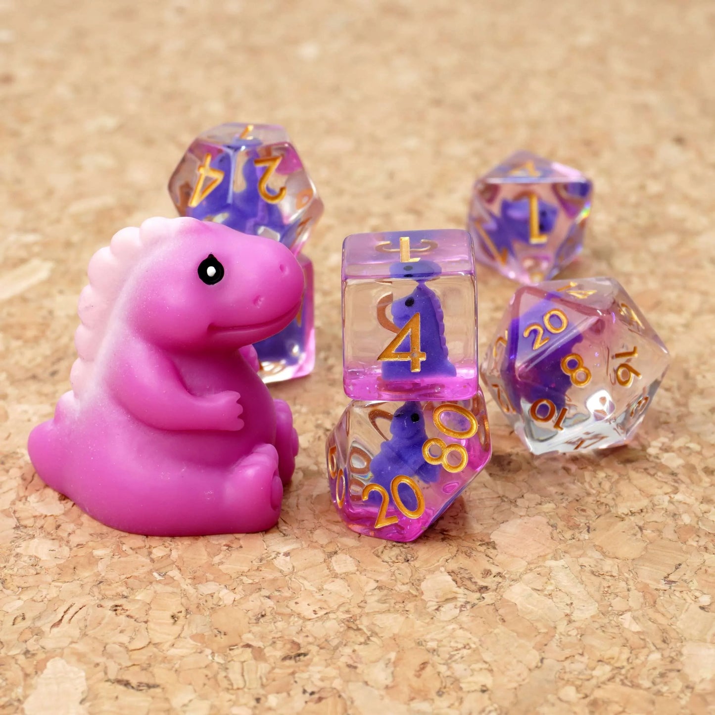 Resin Dice Set T-Rex - Set de 7 Dados de Resina con Tiranosaurio Rex