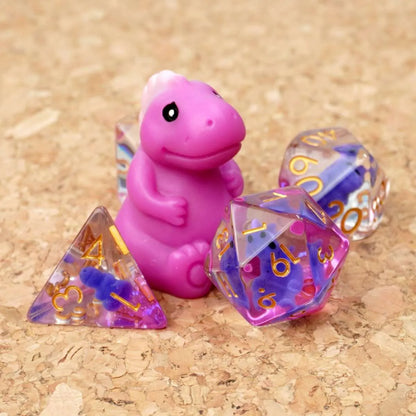 Resin Dice Set T-Rex - Set de 7 Dados de Resina con Tiranosaurio Rex