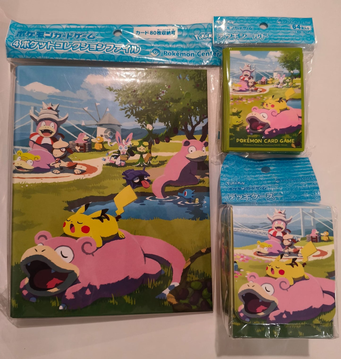 Pack Slowpoke y evoluciones (fundas, portadeck y álbum 2x2)