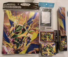Pack mega Rayquaza (Fundas, tapete, deckbox y archivador)