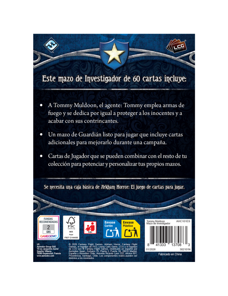 Arkham Horror LCG - Mazo de Investigador: Tommy Muldoon