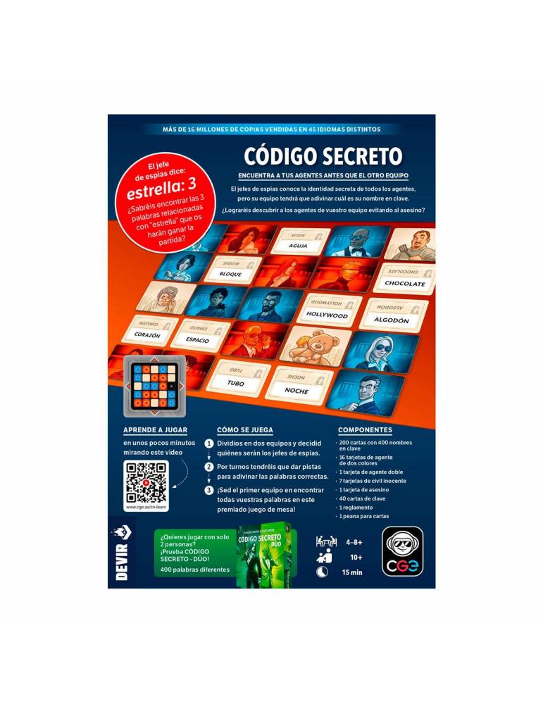 Código Secreto (Nueva edición) - Juego de Mesa de Deducción