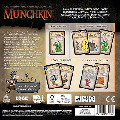 Munchkin - Juego de Cartas de Mazmorras y Traiciones Épicas