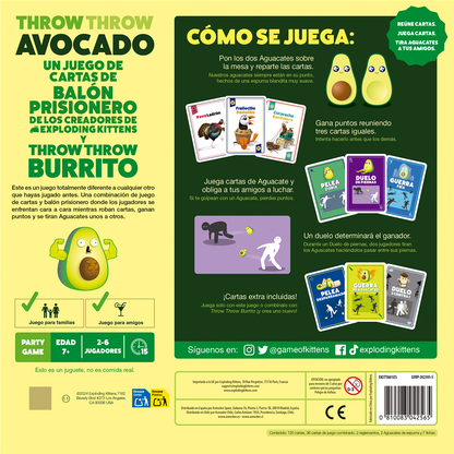 Throw Throw Avocado - Juego Mesa Cartas Acción Aguacates