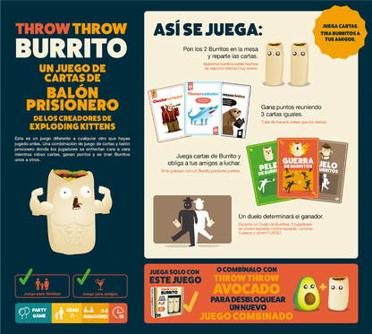 Throw Throw Burrito - Juego Mesa Cartas Acción Divertido