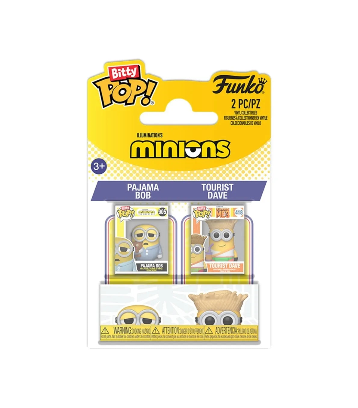 Funko Bitty POP! 2-Pack Pajama Bob & Tourist Dave - Minions
