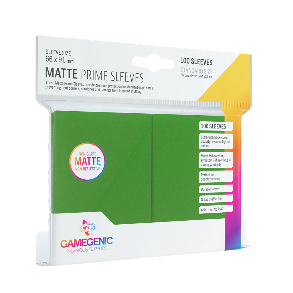 Gamegenic Pack Matte Prime Sleeves Green (100)