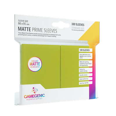 Gamegenic Pack Matte Prime Sleeves Lime (100)