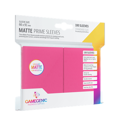 Gamegenic Pack Matte Prime Sleeves Pink (100)