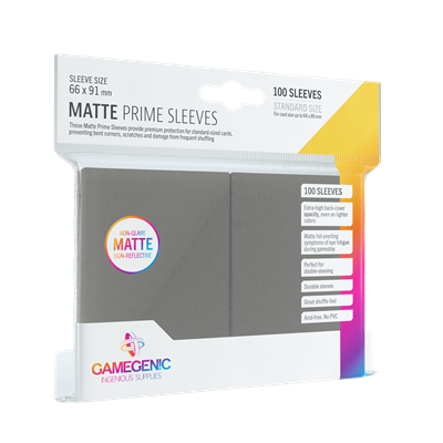 Gamegenic Pack Matte Prime Sleeves Dark Gray (100)