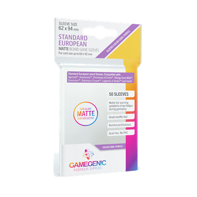 Gamegenic Matte Standard European Sleeves 62x94mm