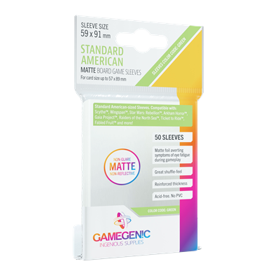 Gamegenic Matte Standard American Boardgame Sleeves 59x91mm