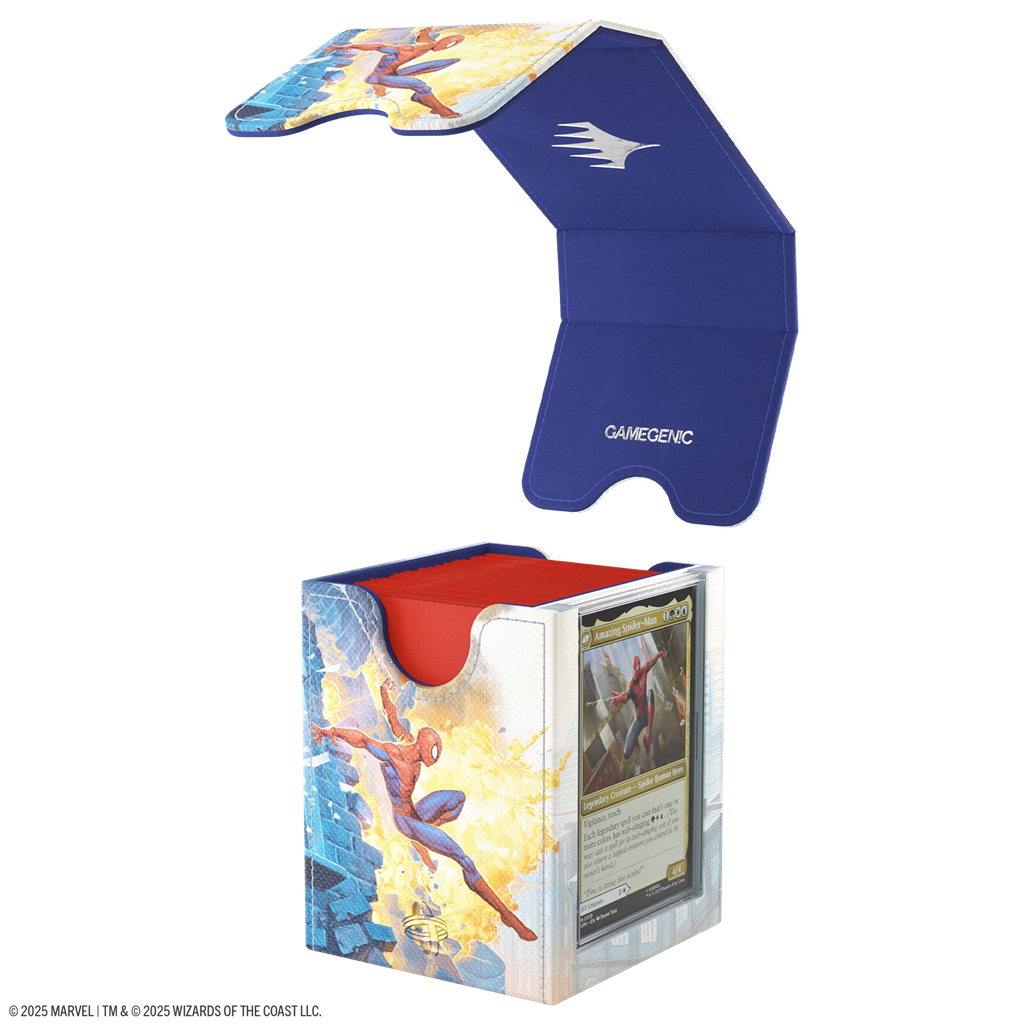 Gamegenic Marvel's Spider-Man Squire PLUS 100+ XL - Caja Porta Cartas Premium Magic The Gathering
