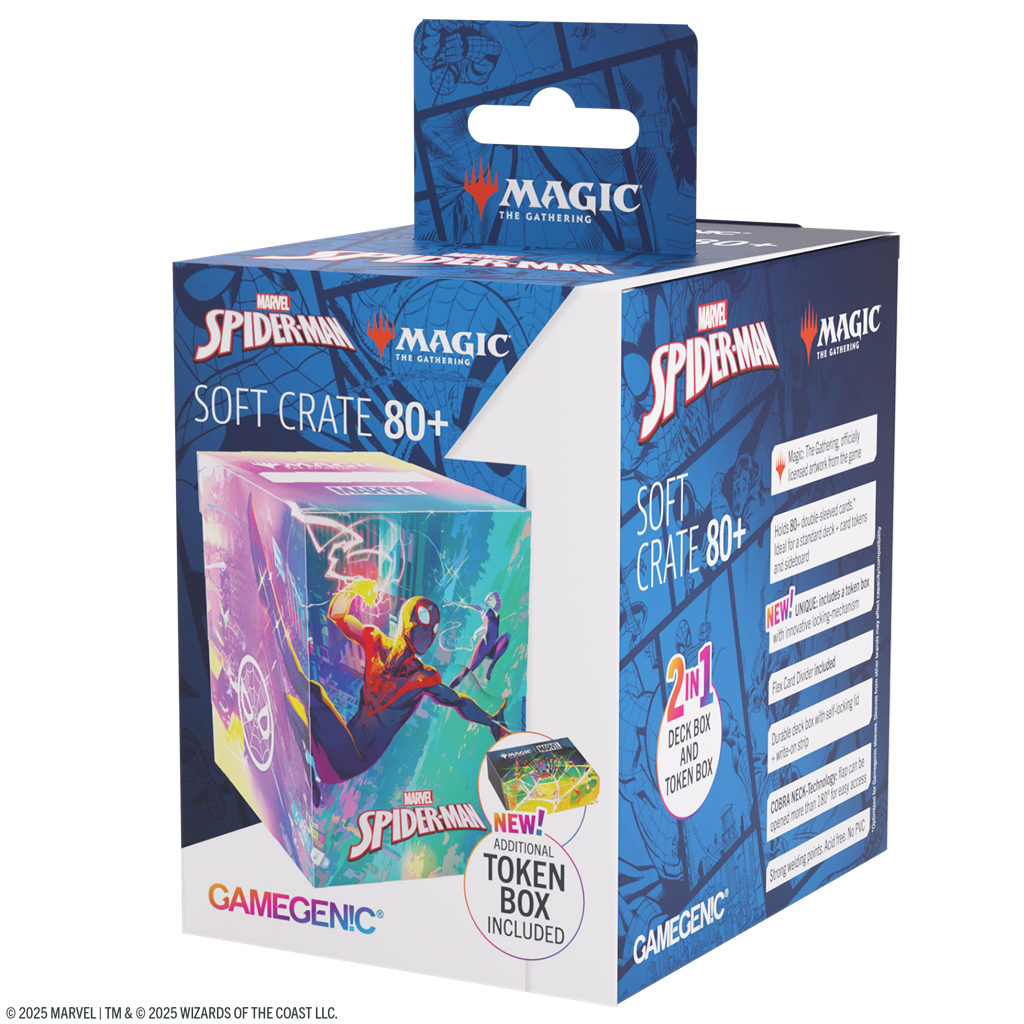 Gamegenic Marvel's Spider-Man Soft Crate 80+ - Caja Porta Cartas Flexible Magic The Gathering
