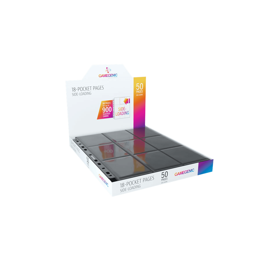 Pack de Hojas para cartas de carga lateral y 18 bolsillos negras (50 unidades)