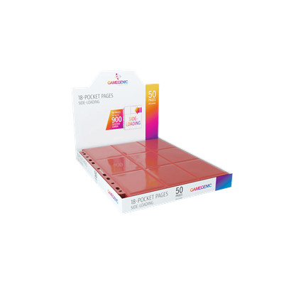 Gamegenic Sideloading 18-Pocket Pages Red - Display 50 Hojas