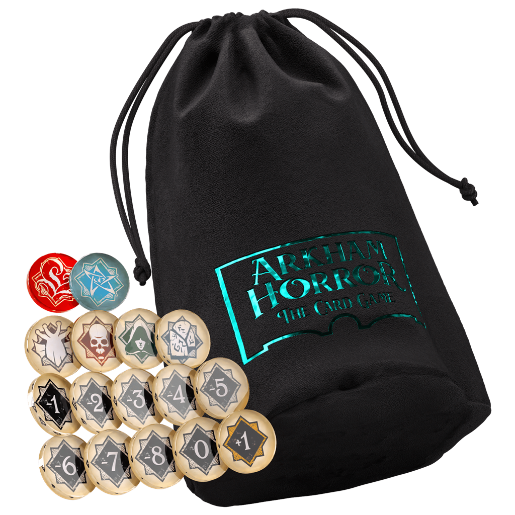 Arkham Horror: Chaos Tokens + 15 Token Bag