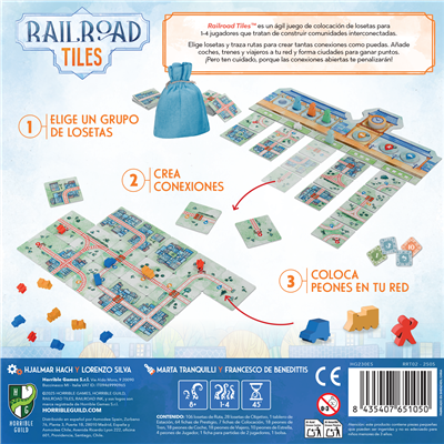 Railroad Tiles - Juego de Mesa de Construcción de Rutas Ferroviarias