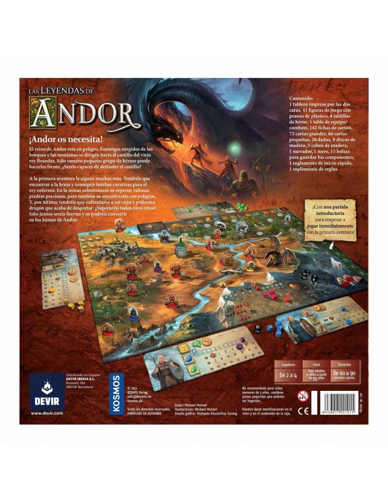 Las Leyendas de Andor - Juego de Mesa Cooperativo de Aventuras