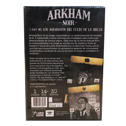 Arkham Noir 1 Asesinatos del Culto de la Bruja - Juego de Cartas en Solitario