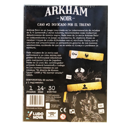 Arkham Noir 2 Invocado por el Trueno - Juego de Cartas en Solitario