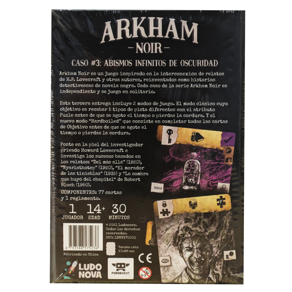 Arkham Noir 3 Abismos Infinitos de Oscuridad - Juego de Cartas en Solitario
