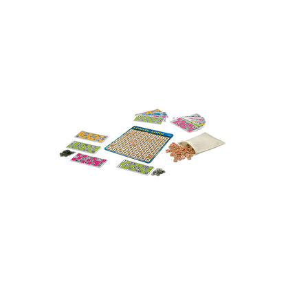 Lotería Caja de Metal - Piezas 100% Madera Juego Tradicional