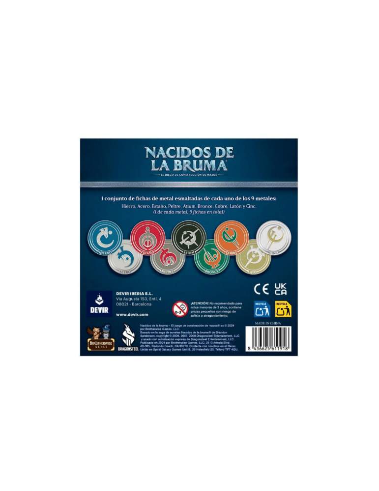 Nacidos de la Bruma - Fichas de Metal Premium