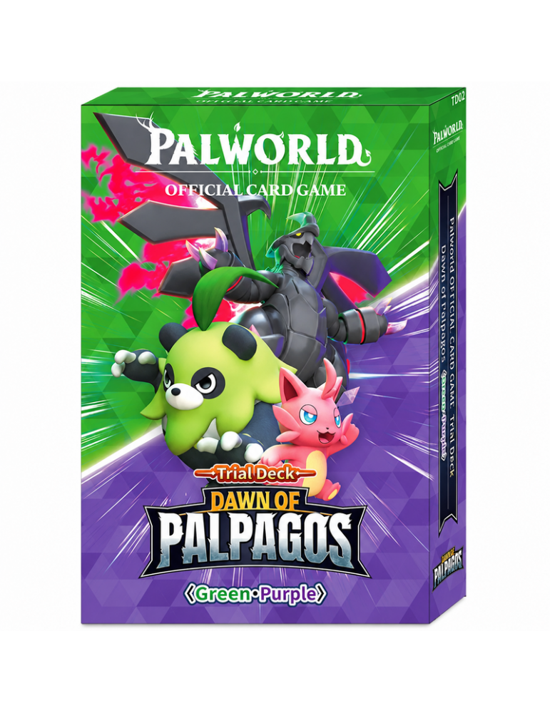 Palworld TCG — Mazo de Inicio Dawn of Palpagos Green-Purple TD-02 (Inglés)