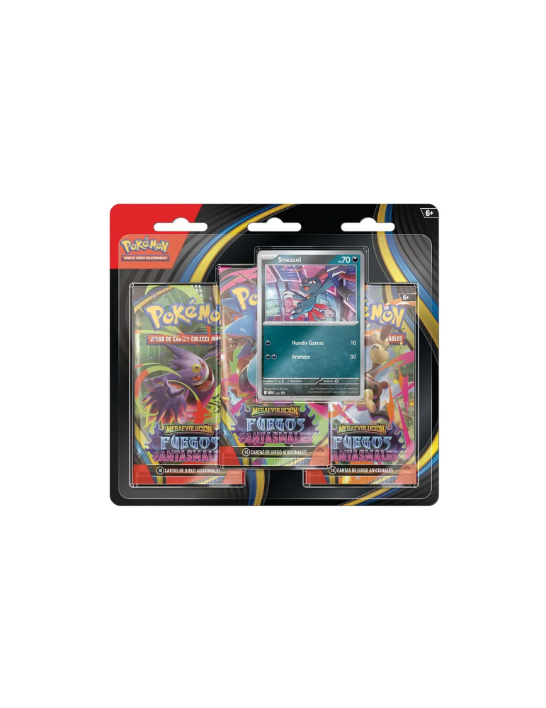 Pokémon JCC: Fuegos Fantasmales - Pack de 3 sobres Modelo Sneasel