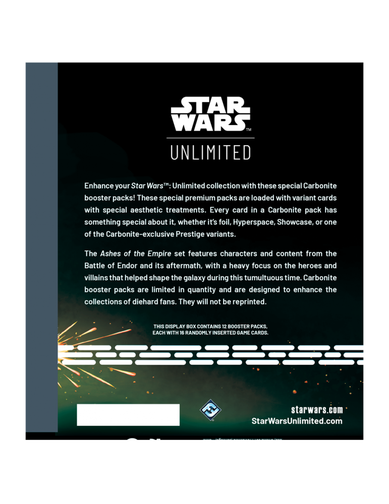 Star Wars Unlimited - Ashes of the Empire Carbonite Booster Display (12 Boosters)